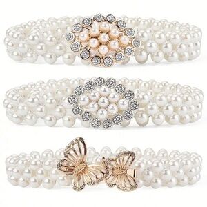Elegant Pearl and Crystal Stretch Bracelets